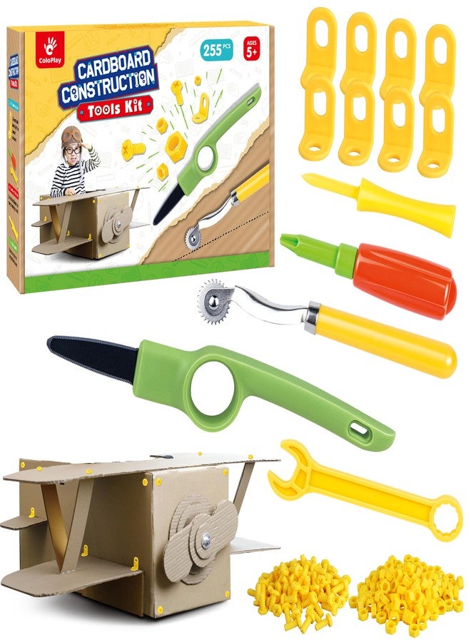 ColoPlay 355 Cardboard Tools for Kids, Cardboard Cutter for Kids, Tools for STEM Educational, Gifts for Boys and Girls Aged 5-12 - Image 1